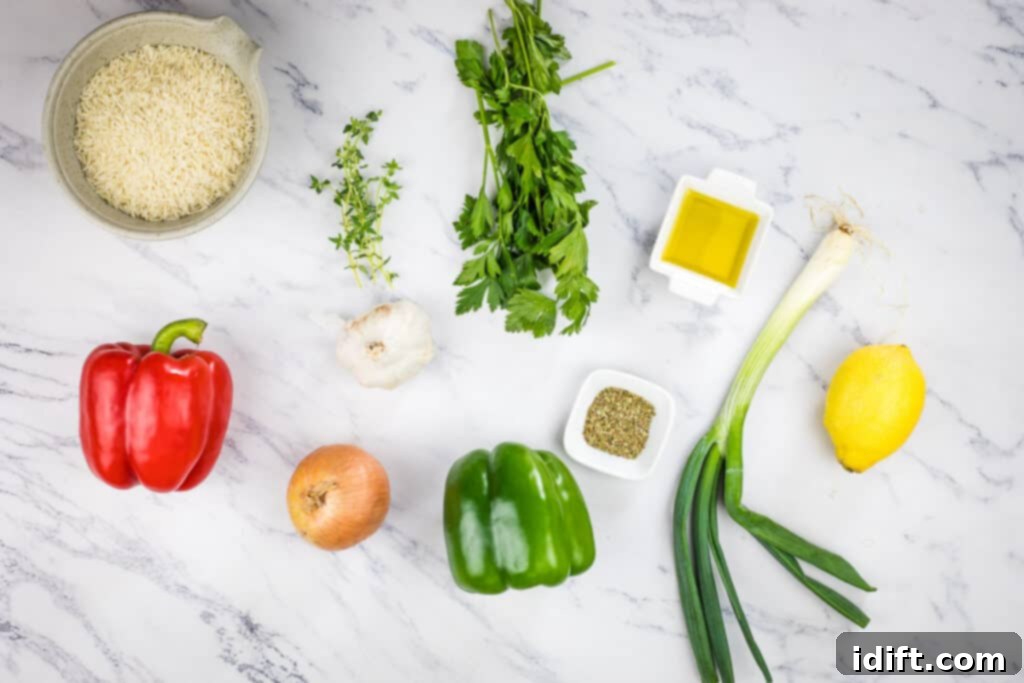 Vibrant Mediterranean Rice 6 Ingredients to make Mediterranean Rice Recipe.