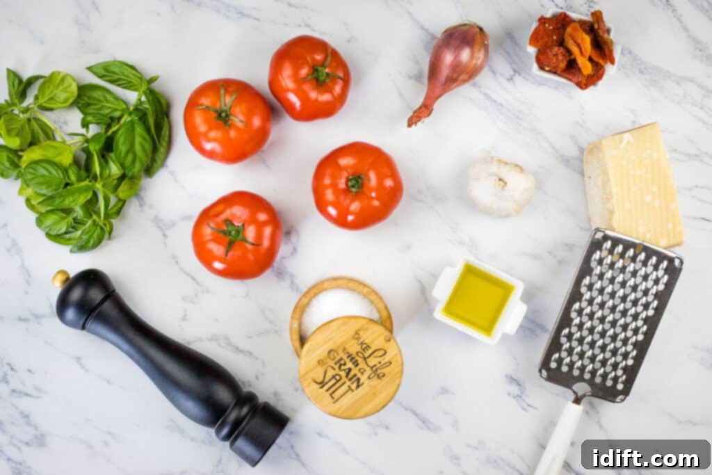 Effortless Bruschetta Bites 6 Ingredients to make Tomato bruschetta.