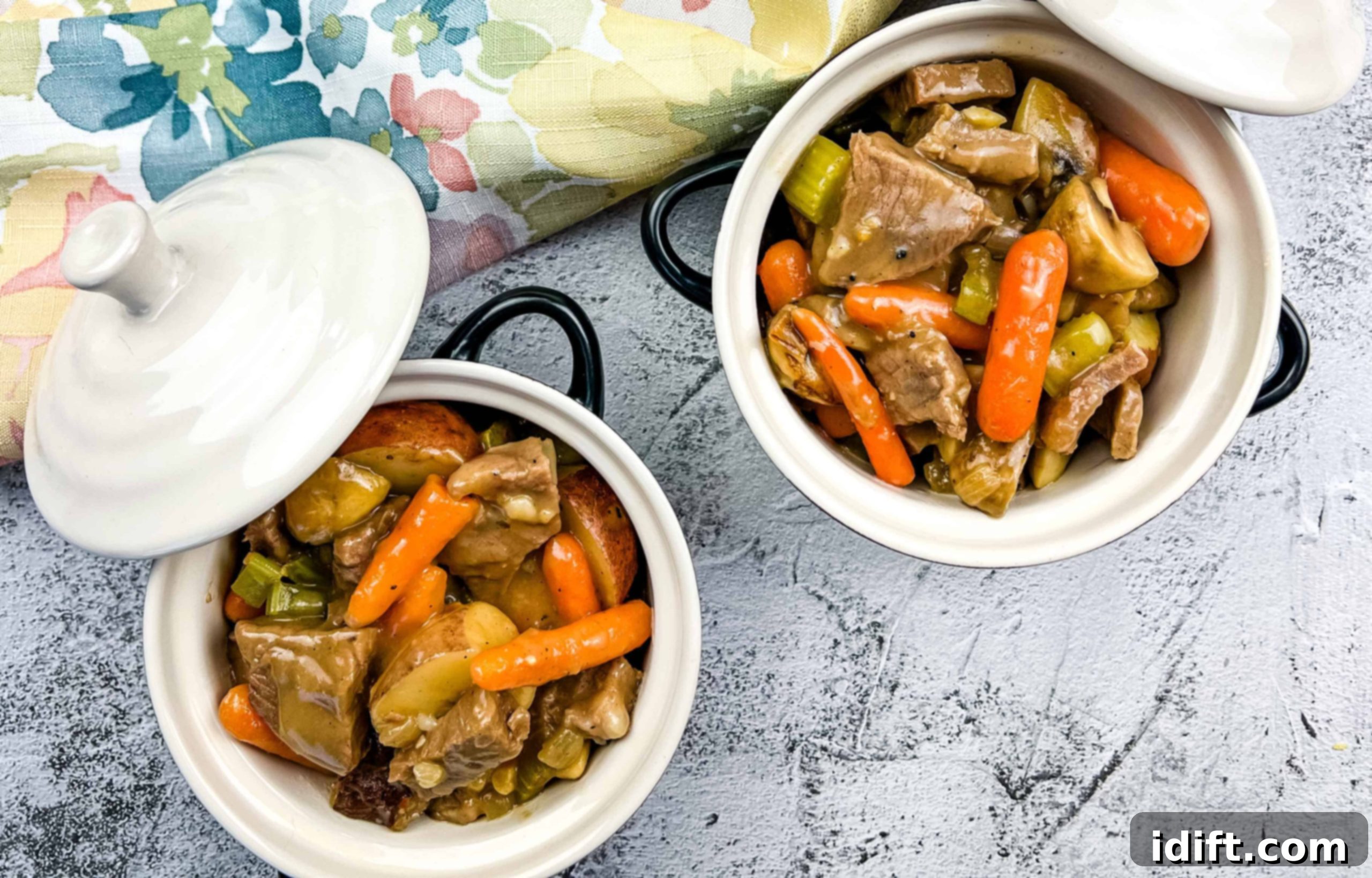 Your Fridge's Secret: 19 Leftover Transformations You'll Crave Again 7 Leftover roast beef stroganoff on a plate with green beans in the background.