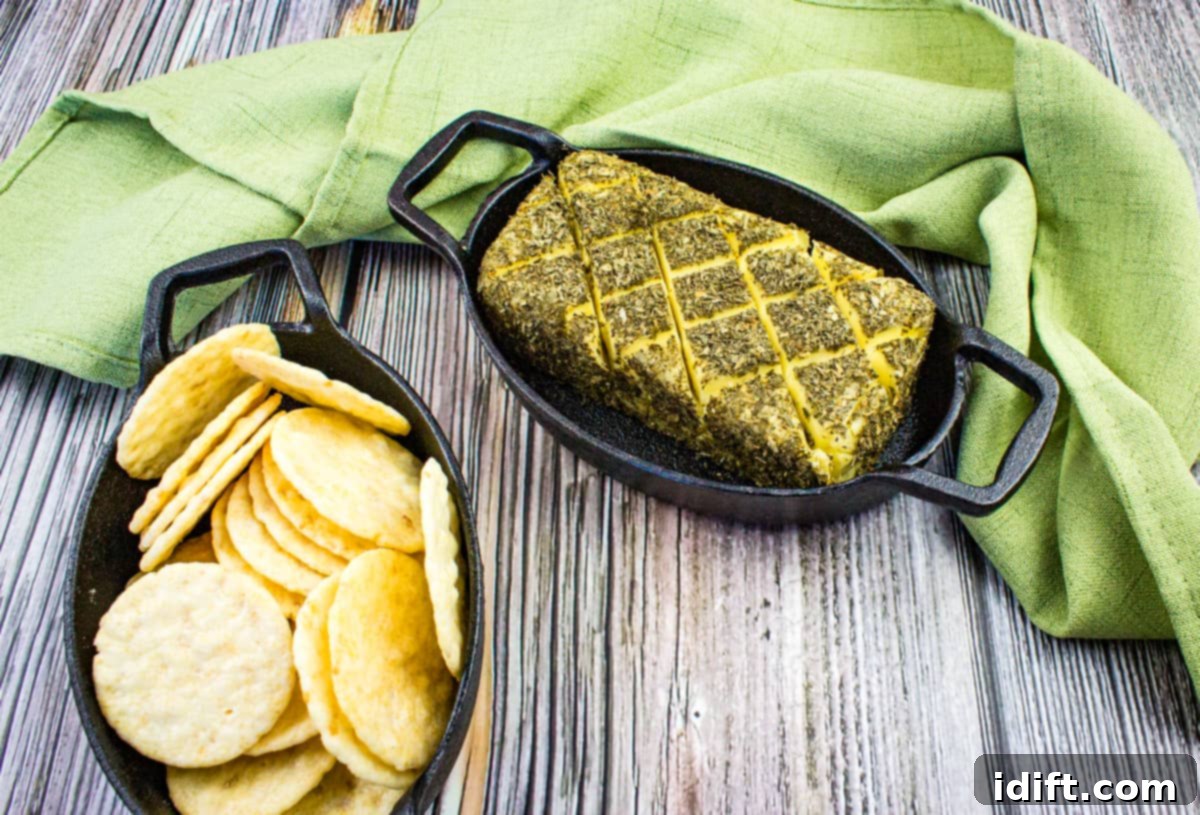 Two slices of smoked cream cheese on a white plate.
