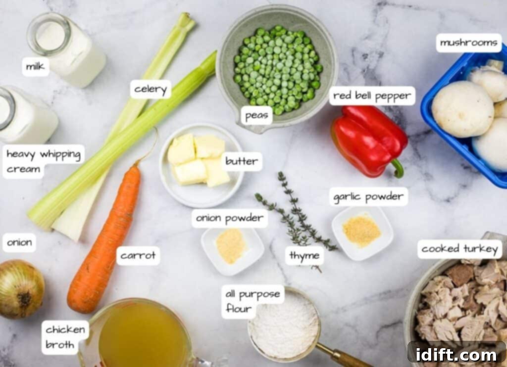 A table with different ingredients.