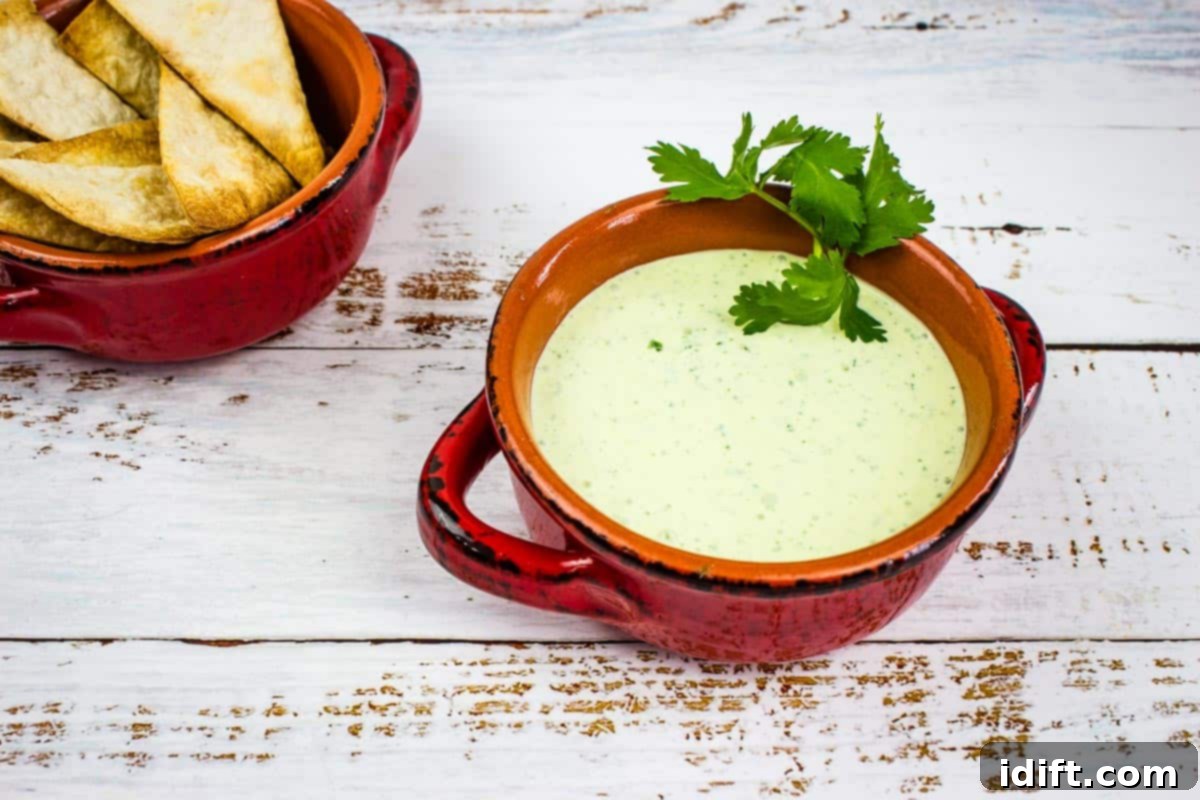 Markette Bulamayacağınız 13 Lezzetli İkramlık 3 Creamy Jalapeno Dip in a bowl with chip nearby.