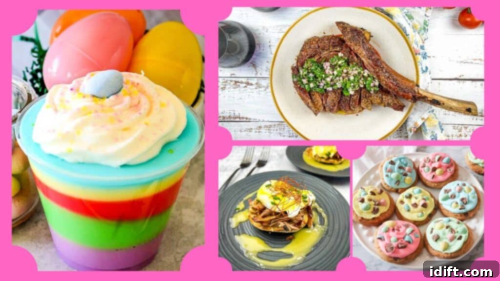17 Impressive Easter Recipes That Are Surprisingly Simple 2 An inviting collage showcasing a variety of delicious Easter dishes and desserts, perfect for a festive holiday celebration.