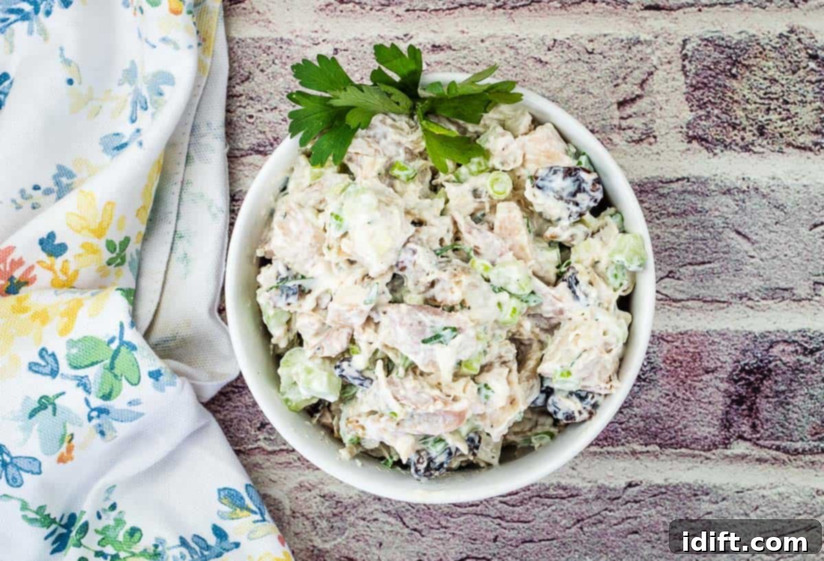 Spring's Delight: 15 Salads Too Good to Share 3 Chicken Salad with Walnuts and Cranberries in a bowl.