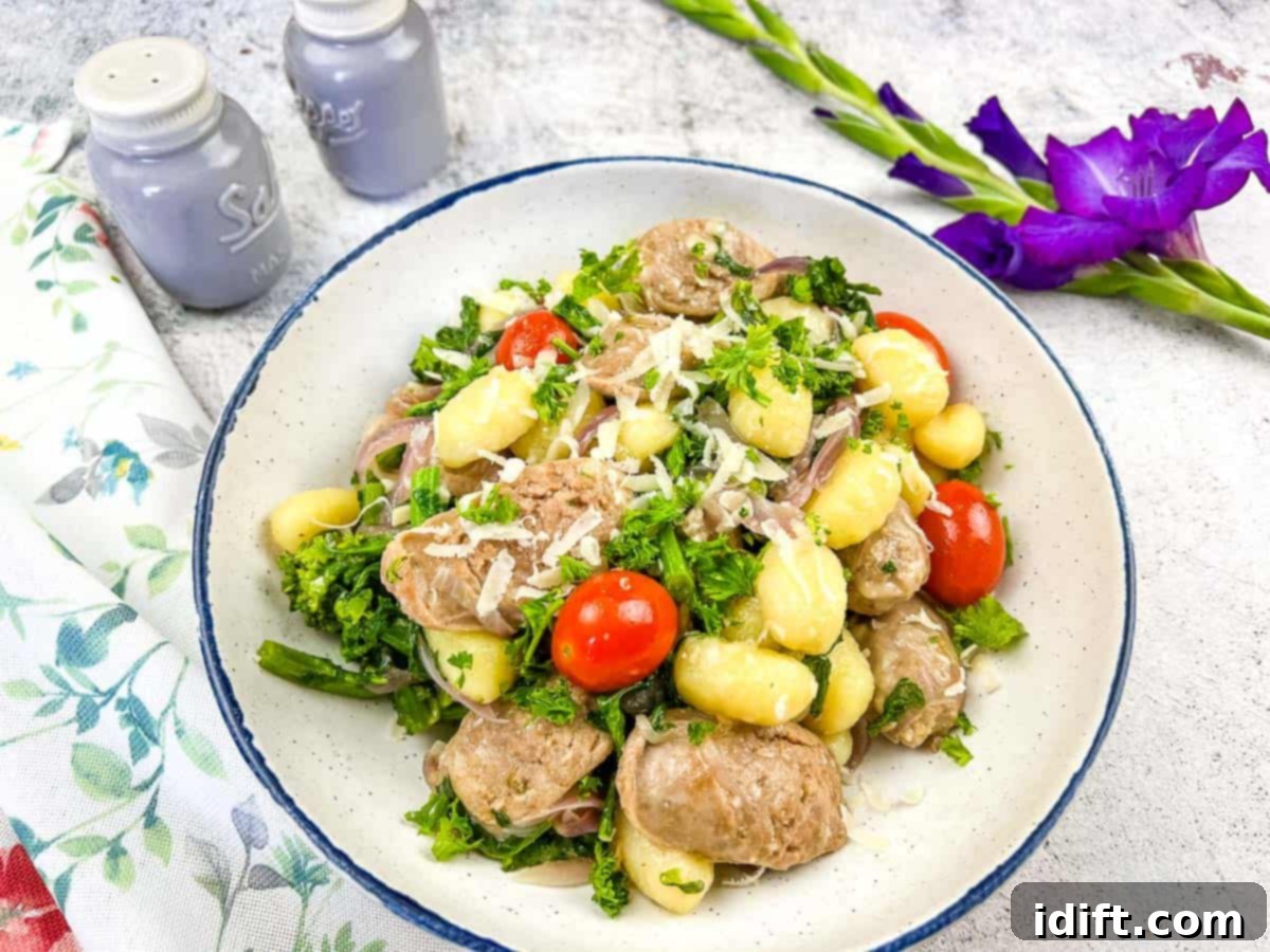 17 Homemade Meals That Beat Delivery Every Time 3 A bowl of skillet gnocchi with sausage and broccoli rabe.