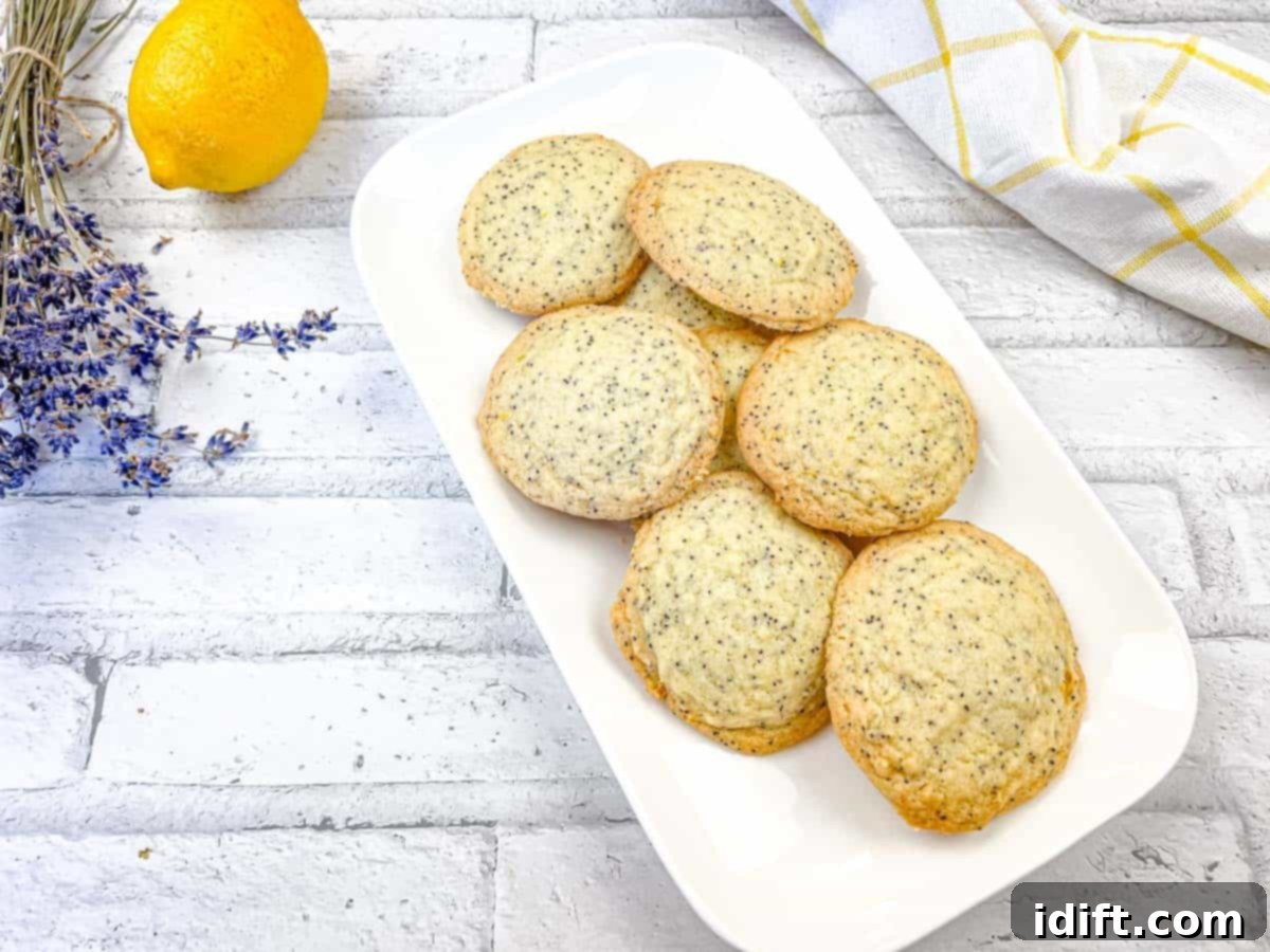 Lemon Poppy Seed Cookies on a plate.