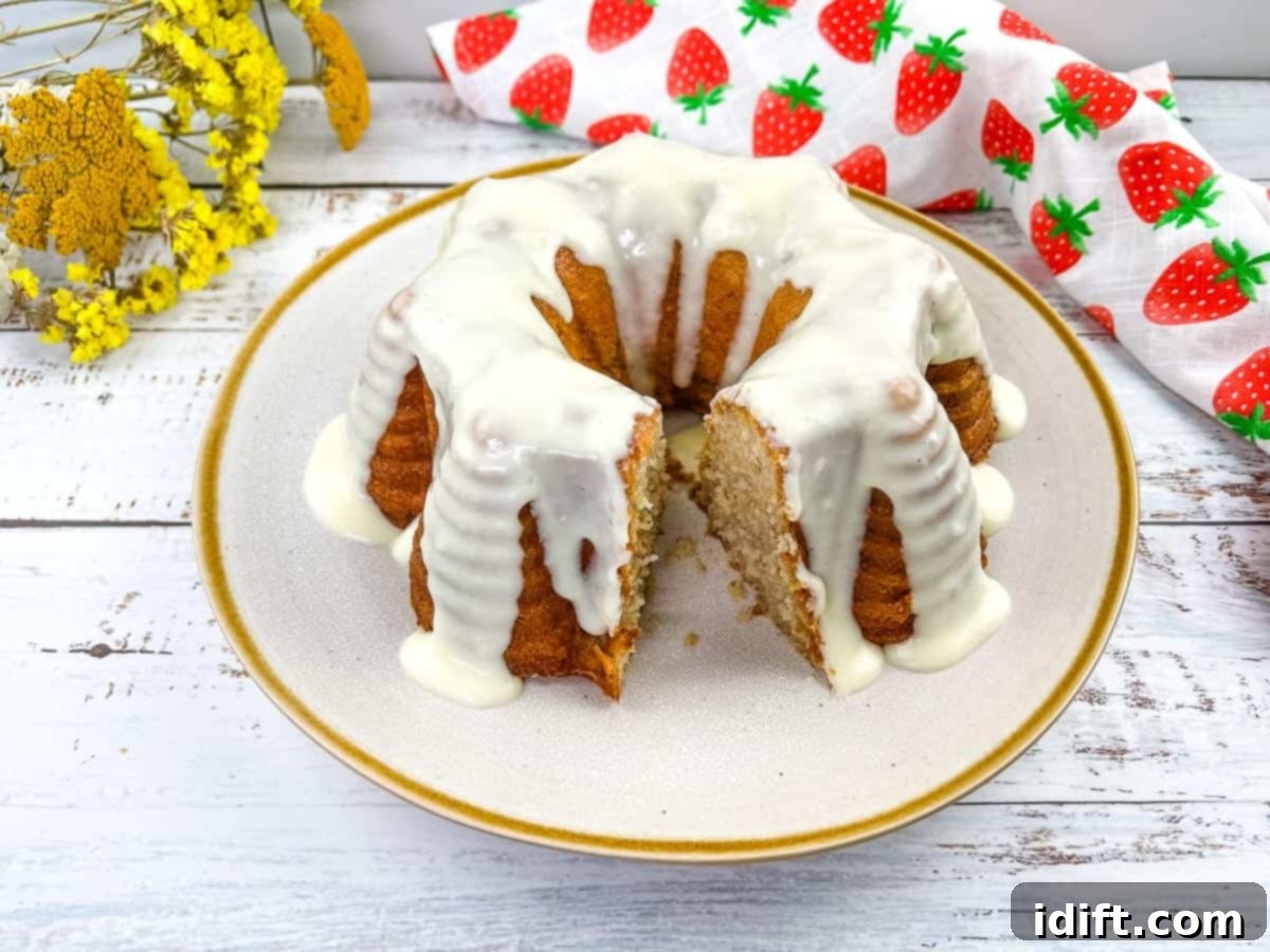 13 Desserts Too Good for Sharing 8 Banana-Buttermilk Cake on a platter.