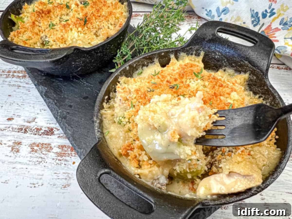 Speedy Suppers, Fabulous Flavors: Family Meals Made Easy 7 A fork is lifting a portion of Chicken Divan from one of the bowls.