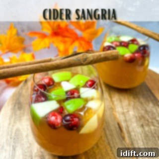 Homestyle Apple Pie Old Fashioned 8 Cranberry cider sangria with cinnamon sticks.