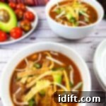 Southwestern Turkey Tortilla Soup 11 Two bowls of Turkey tortilla soup.