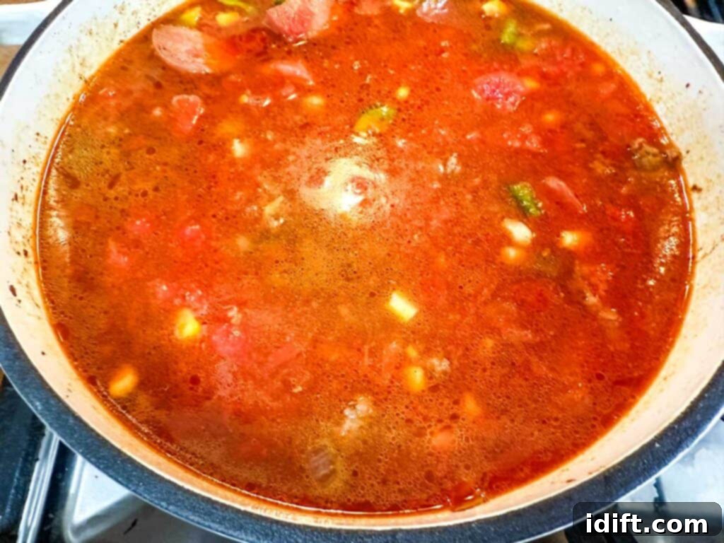 Robust Texas Campfire Stew 7 Add in the beef stock.