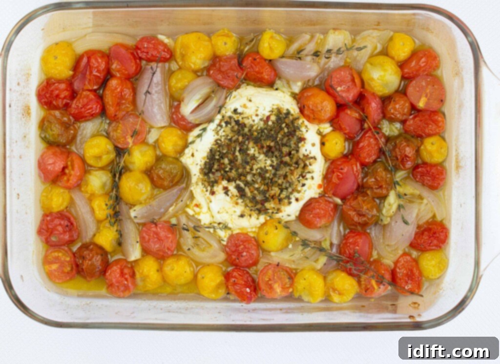 bake until tomatoes burst and feta is melted