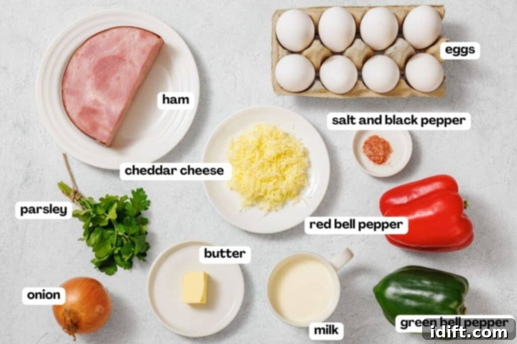 Hearty Western Omelet Bake 4 Ingredients for Baked Western Omelet.