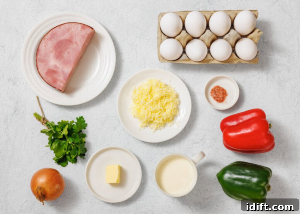 Hearty Western Omelet Bake 5 Ingredients for Baked Western Omelet.