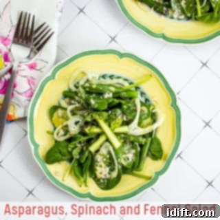Asparagus, spinach and fennel salad.