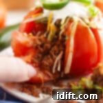 A plate of Taco Stuffed Tomatoes.